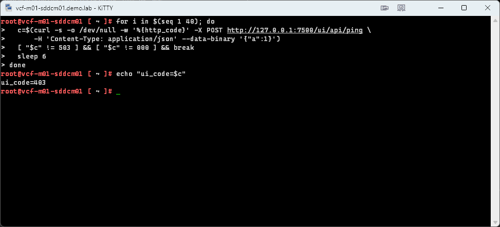 The wait loop finishing with ui_code=403