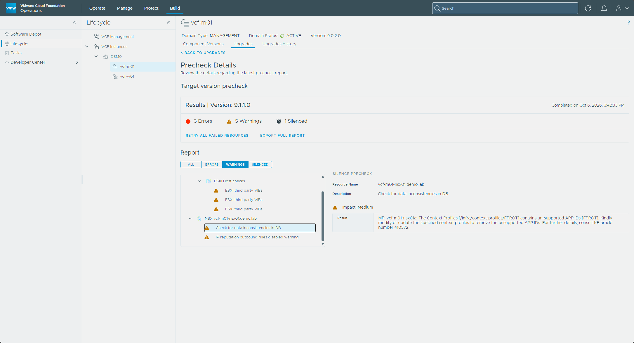 The FPROT context profile warning