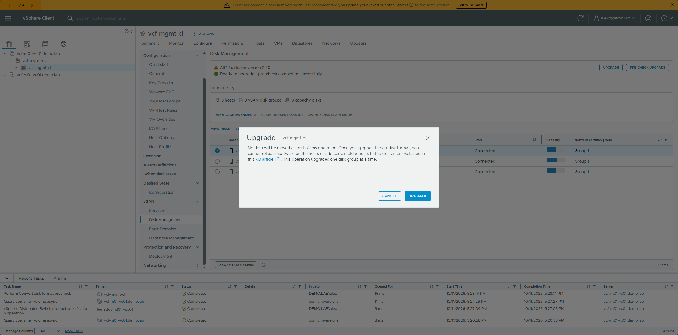 The on-disk format upgrade confirmation