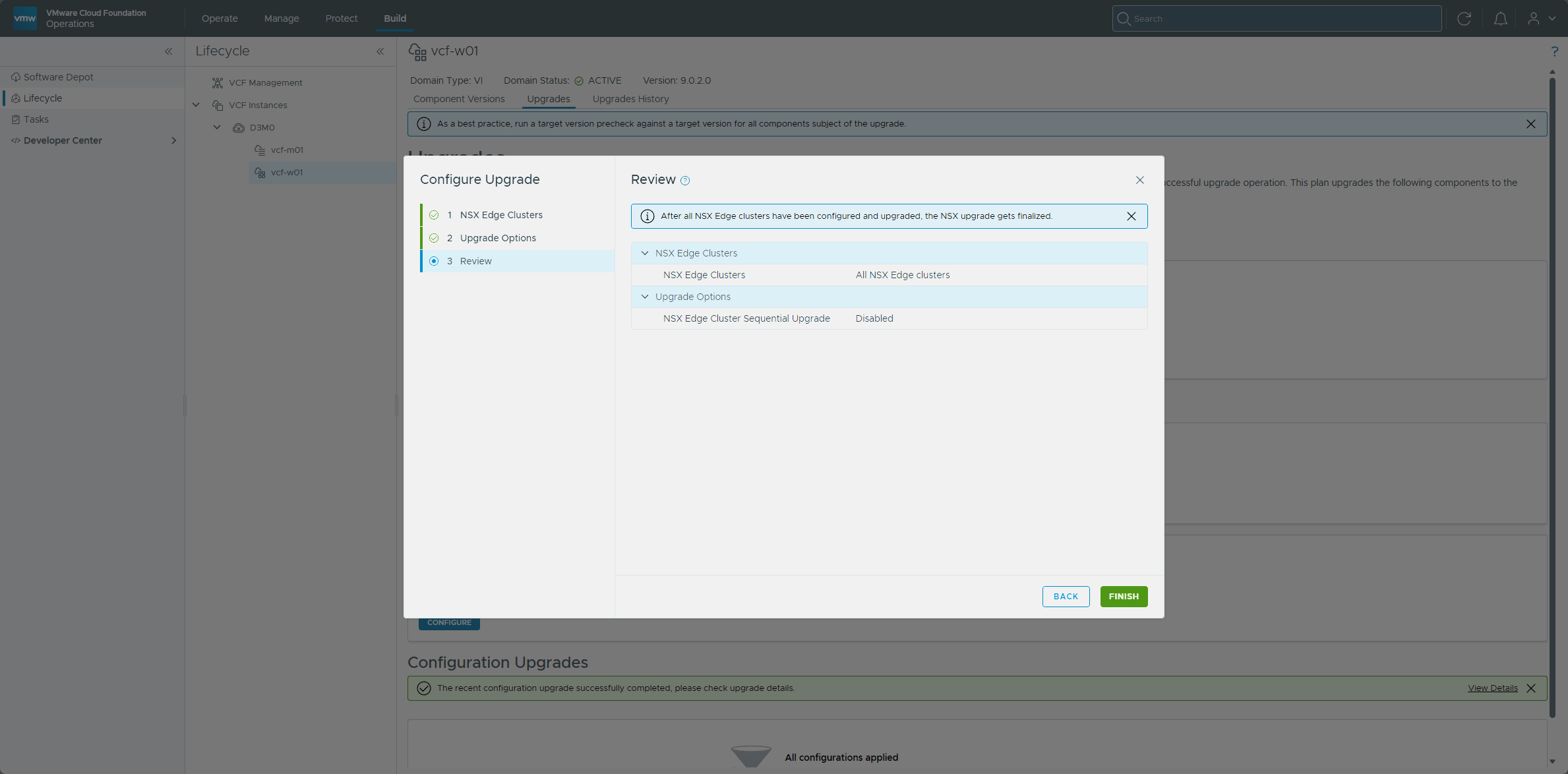 The NSX Edge cluster upgrade review