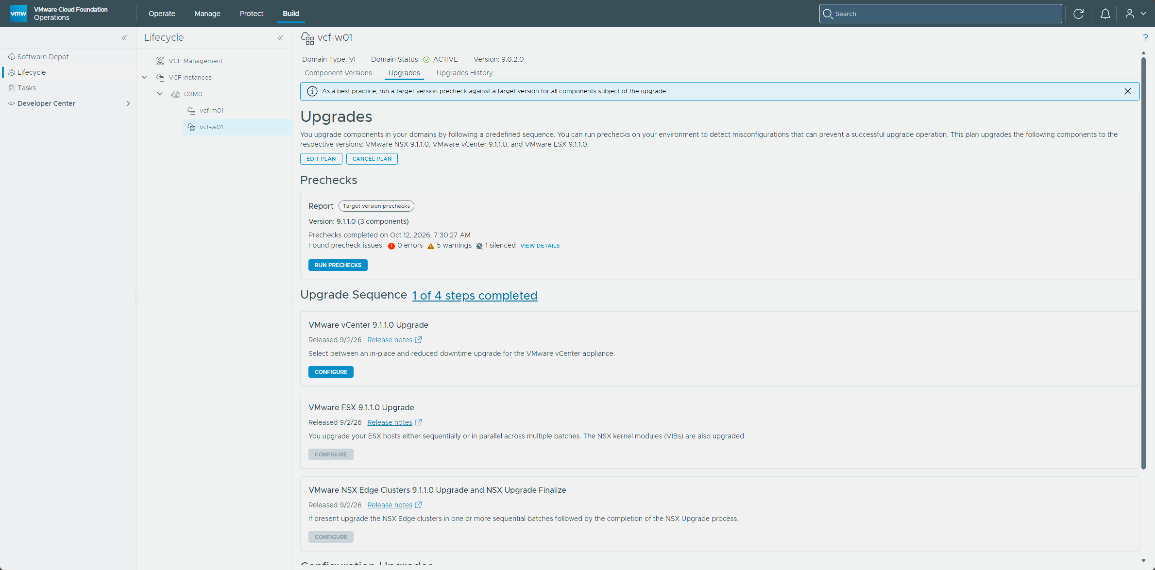 NSX Manager upgrade completed
