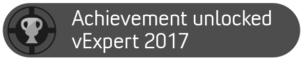 Achievement Unlocked! vExpert 2017!